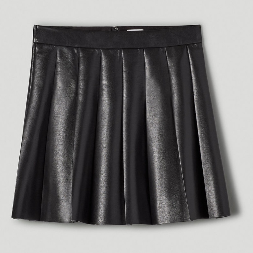 Olive Skirt Vegan Leather
